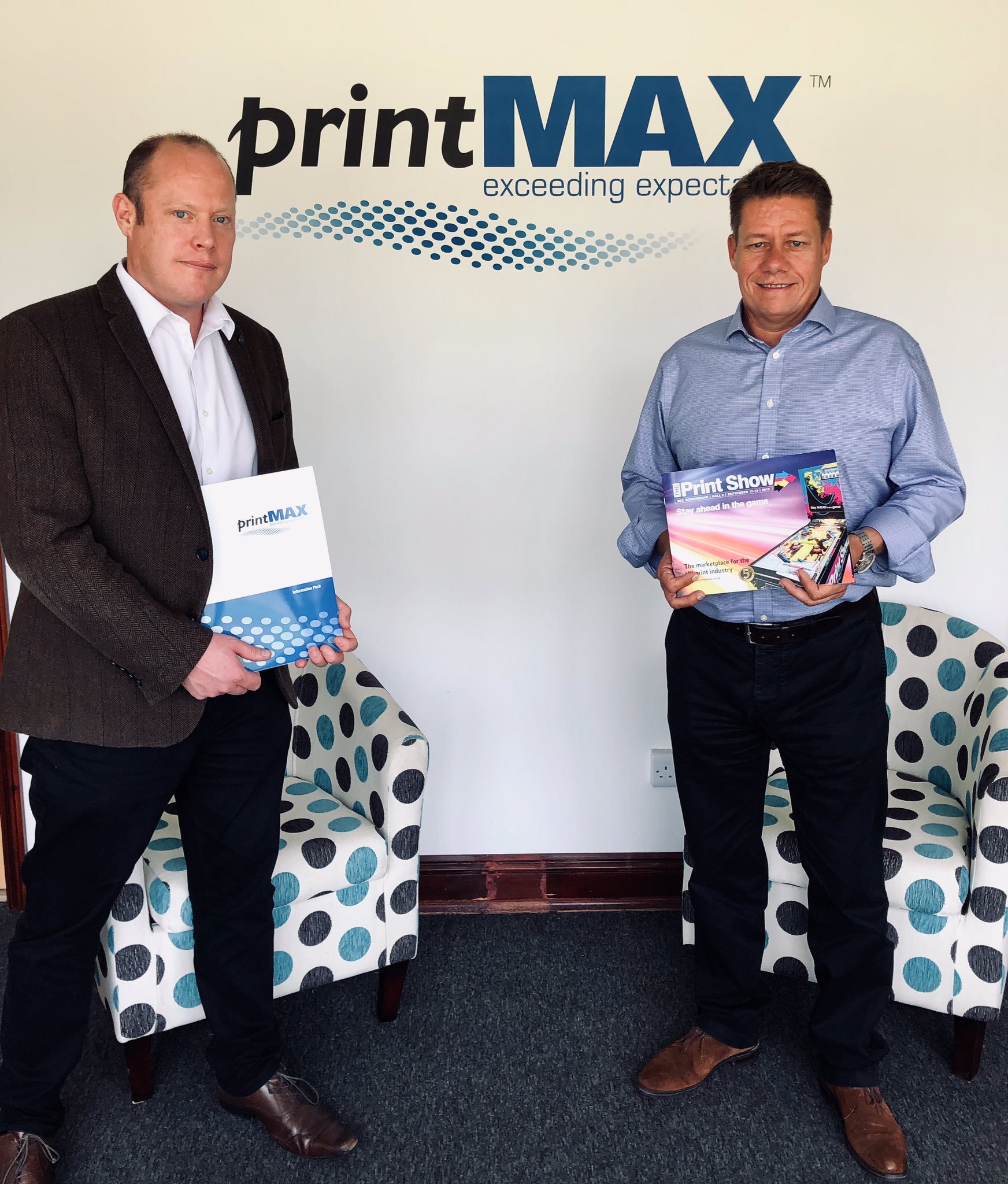 Managing Director of printMAX, Michael Bolton and The Print Show’s Event Director Chris Davies.  Managing Director of printMAX, Michael Bolton and The Print Show’s Event Director Chris Davies.
